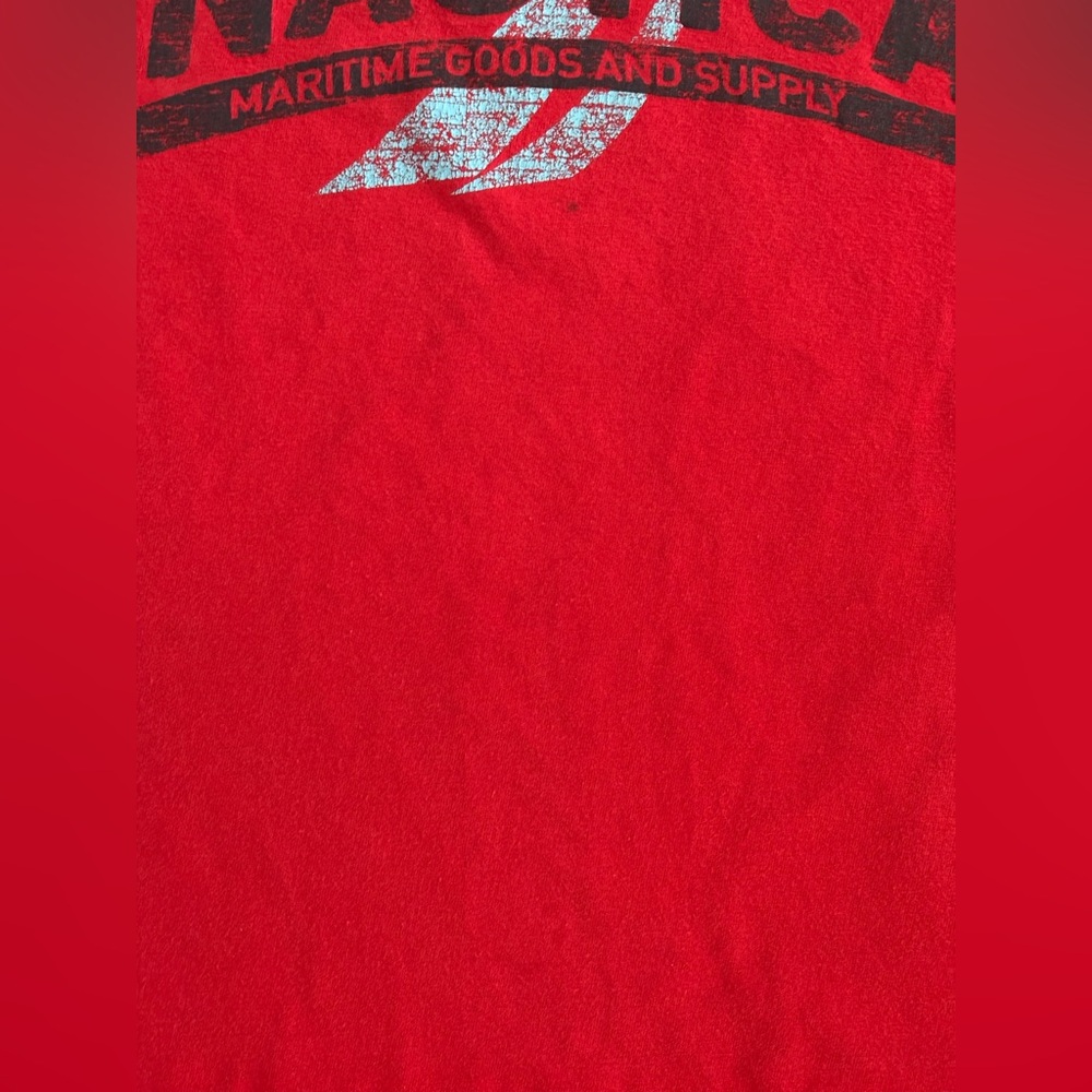 Nautica Graphic Logo T-Shirt Red Kids Size 8 - Picture 4 of 4